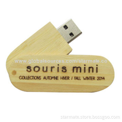 Swivel Wooden USB Flash Drive